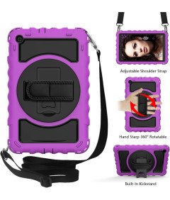 Etui do Samsung Galaxy Tab A 8.0” Podstawka i Pasek na Ramię Fioletowe