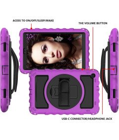 Etui do Samsung Galaxy Tab A 8.0” Podstawka i Pasek na Ramię Fioletowe