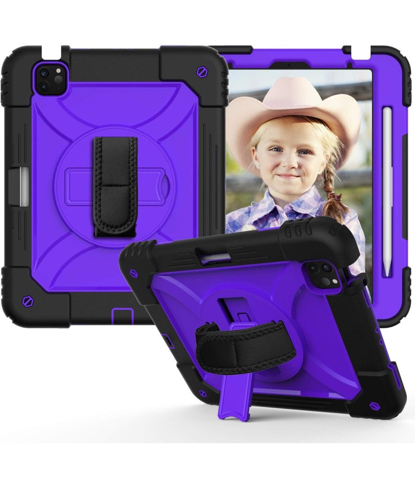 Ohišje za iPad Air 5/Air 4/Pro 11" Stojalo in trak za ramo vijolično