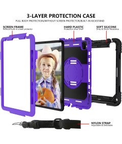 Etui do iPad Air 5/Air 4/Pro 11" Podstawka i Pasek na Ramię Fioletowe