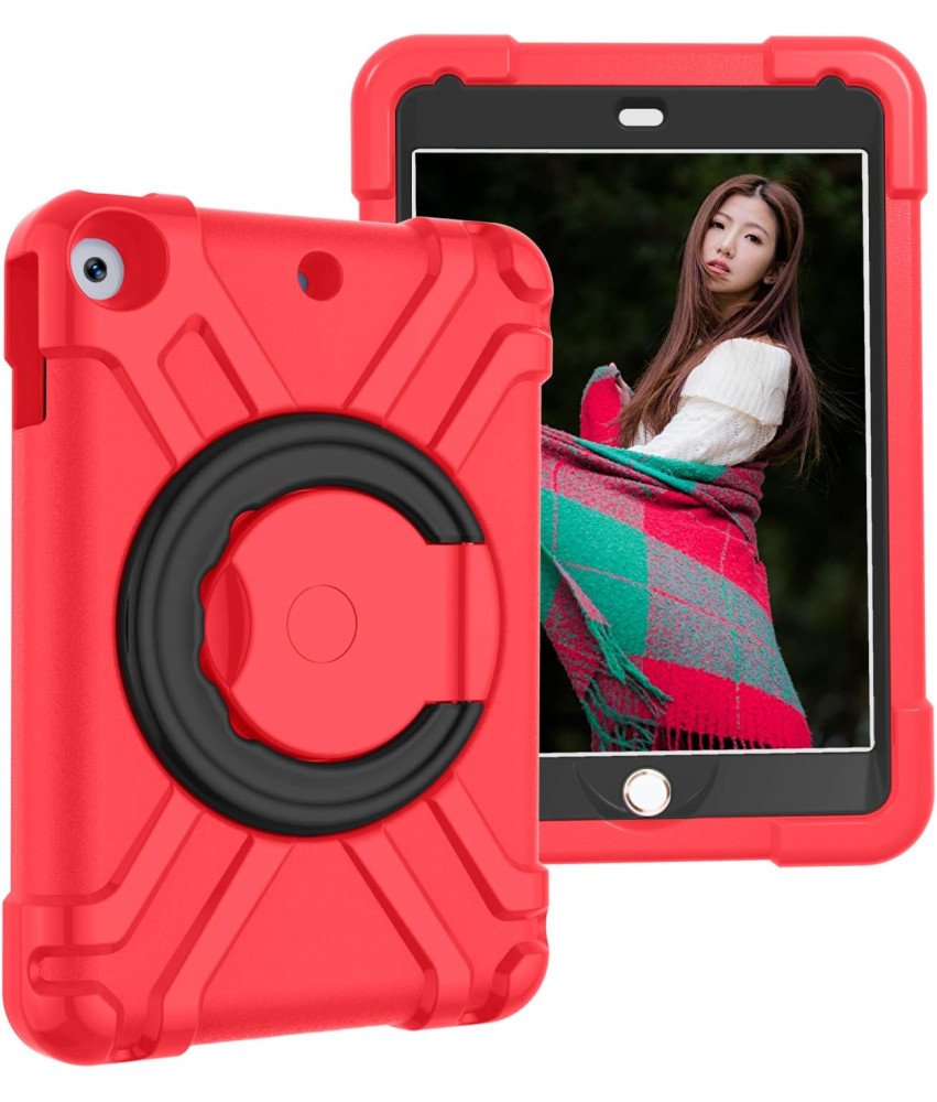 Ohišje za iPad Mini 5/4 7,9" oklepljeno z vrtljivim stojalom rdeče barve
