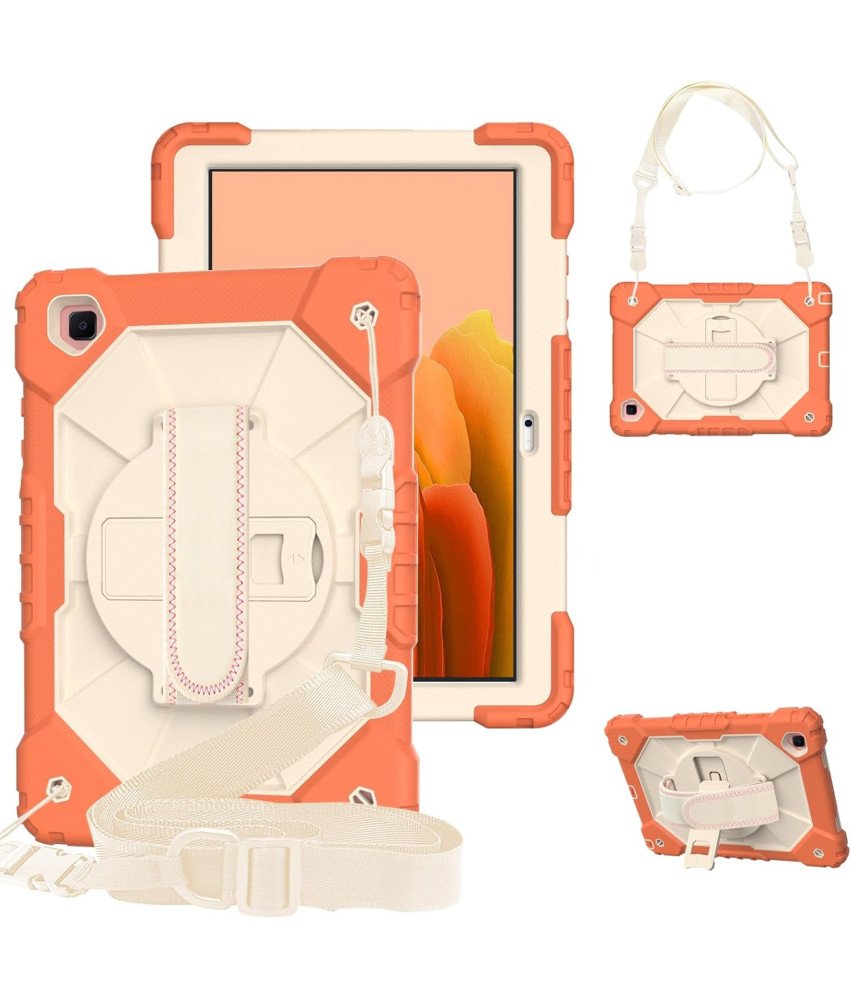 Ohišje za iPad 9/8 10,2" s stojalom in ramenskim pasom oranžno