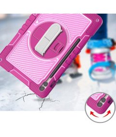 Ohišje za Samsung Tab S7/S8 11" s stojalom in naramnico roza