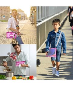 Ohišje za Samsung Tab S7/S8 11" s stojalom in naramnico roza