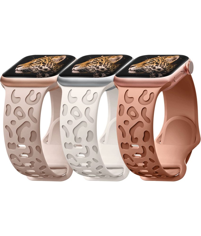 Zestaw 3 Bransoletek Silikonowych w Panterkę dla Apple Watch 38mm