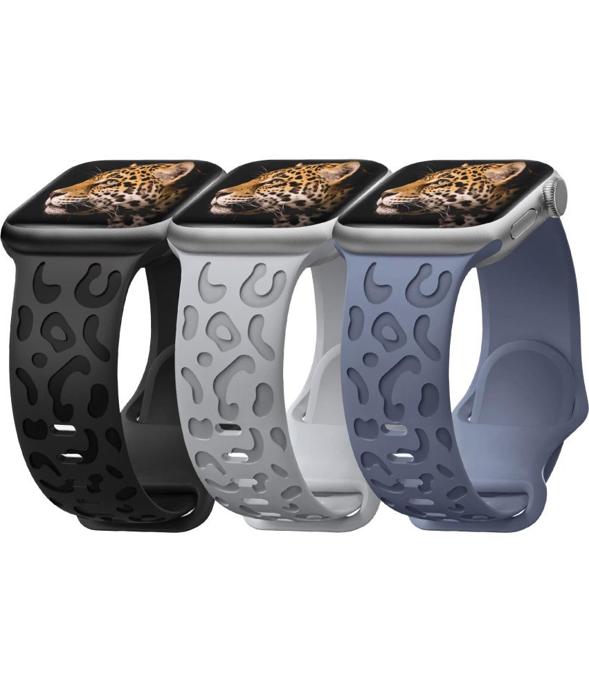 Zestaw 3 Bransoletek Silikonowych w Panterkę dla Apple Watch  42 mm