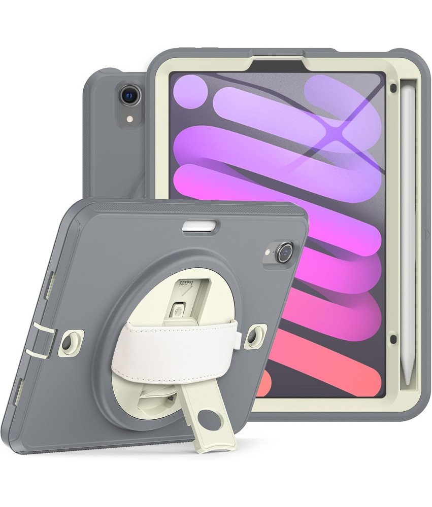 Ohišje za iPad Mini 6 8,3" s stojalom in naramnico v sivi barvi