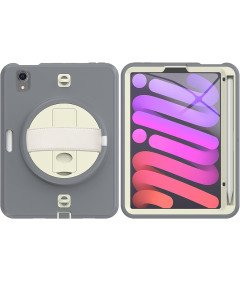 Ohišje za iPad Mini 6 8,3" s stojalom in naramnico v sivi barvi