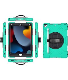 Etui do iPad 9/8/7 10.2" Pancerne z Obrotową Podstawką Miętowe