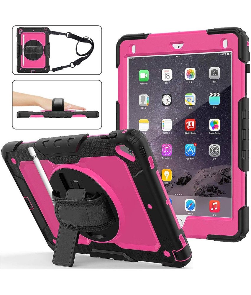 Etui do iPad Mini 5/Mini 4 7.9" z Podstawką i Paskiem na Ramię Różowe