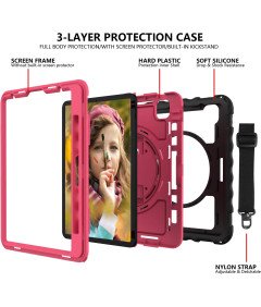 Ohišje za iPad Air 5/Air 4/Pro 11" s stojalom in naramnico Roza