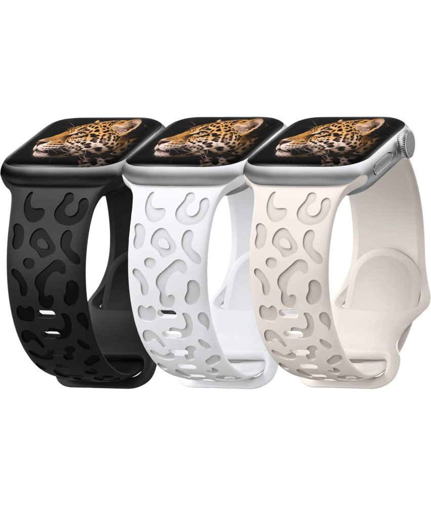 GDBB Zestaw 3 Bransoletek Silikonowych w Panterkę dla Apple Watch 42mm