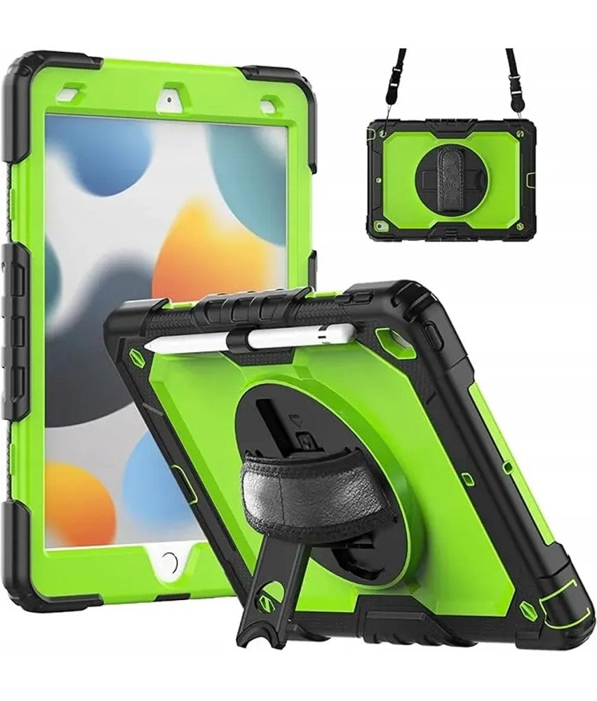 Etui do iPad 9/8/7 10.2" z Podstawką i Paskiem na Ramię Zielone