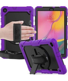Etui do Samsung Galaxy Tab A8 z Podstawką i Paskiem na Ramię Fioletowe