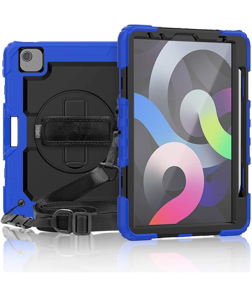 Etui do iPad Pro 5/4/3 12.9 z Podstawką i Paskiem na Ramię Niebieskie