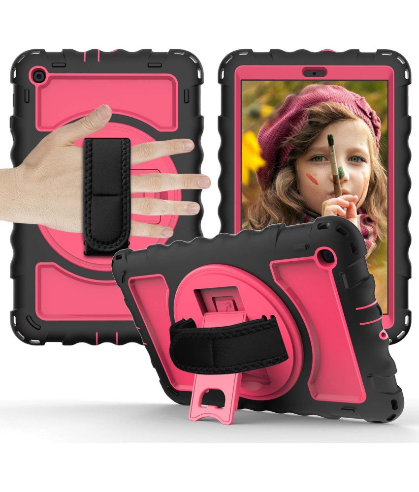 Etui do iPad 6/5 9.7” z Podstawką i Paskiem na Ramię Różowe