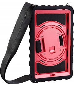 Etui do iPad 6/5 9.7” z Podstawką i Paskiem na Ramię Różowe