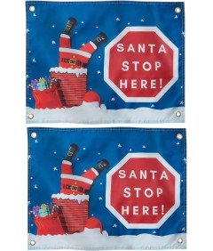 Božični dekorativni transparent z napisom "Santa Stop Here" 45x60CM 2 kosa