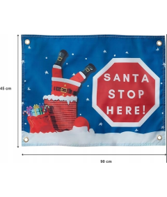 Božični dekorativni transparent z napisom "Santa Stop Here" 45x60CM 2 kosa