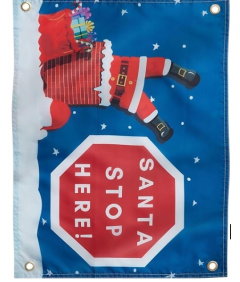 Božični dekorativni transparent z napisom "Santa Stop Here" 45x60CM 2 kosa