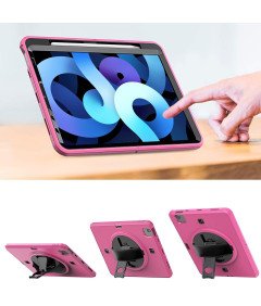 Etui do iPad 6/5 9.7” z Podstawką i Paskiem na Ramię Różowe