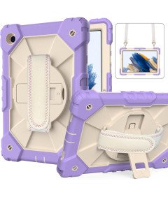 Ohišje za iPad 9/8/7 10,2" s stojalom in naramnico Vijolična