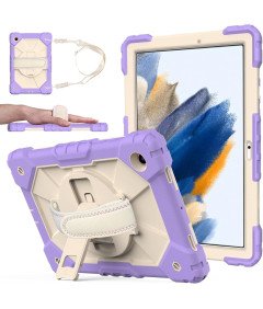 Ohišje za iPad 9/8/7 10,2" s stojalom in naramnico Vijolična
