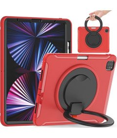 Ohišje za iPad Pro 12,9" Vrtljivo stojalo in držalo za pisalo Rdeča