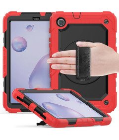 Ohišje za Samsung Galaxy Tab A 8,4" Stojalo in naramnica rdeče barve