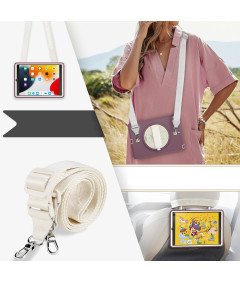 Etui do iPad Mini 5/4 7.9" z Podstawką i Paskiem na Ramię Fioletowe