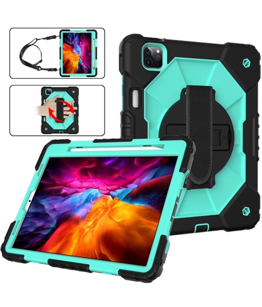 Etui do iPad Pro 11 z Podstawką i Paskiem na Ramię Zielone