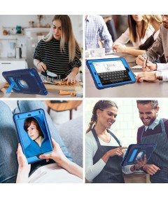 Ohišje za iPad 6/5 9,7" s stojalom in držalom za pisalo mornariško modro