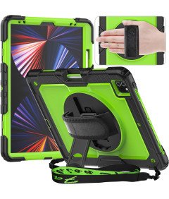 Ohišje za iPad Pro 5/4 12,9" s stojalom in naramnico Zeleno