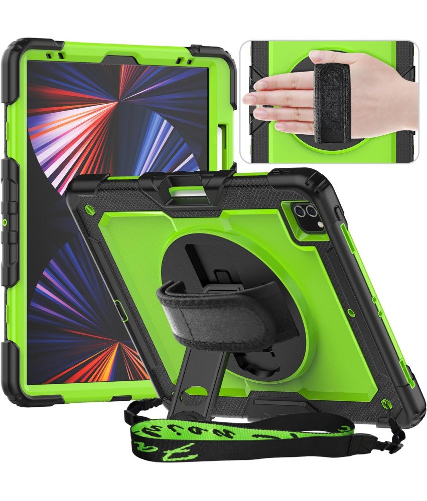Ohišje za iPad Pro 5/4 12,9" s stojalom in naramnico Zeleno