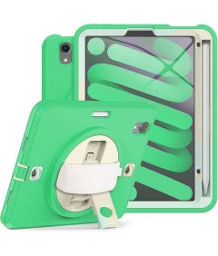 Etui do iPad Mini 6 8.3" z Podstawką i Paskiem na Ramię Zielone