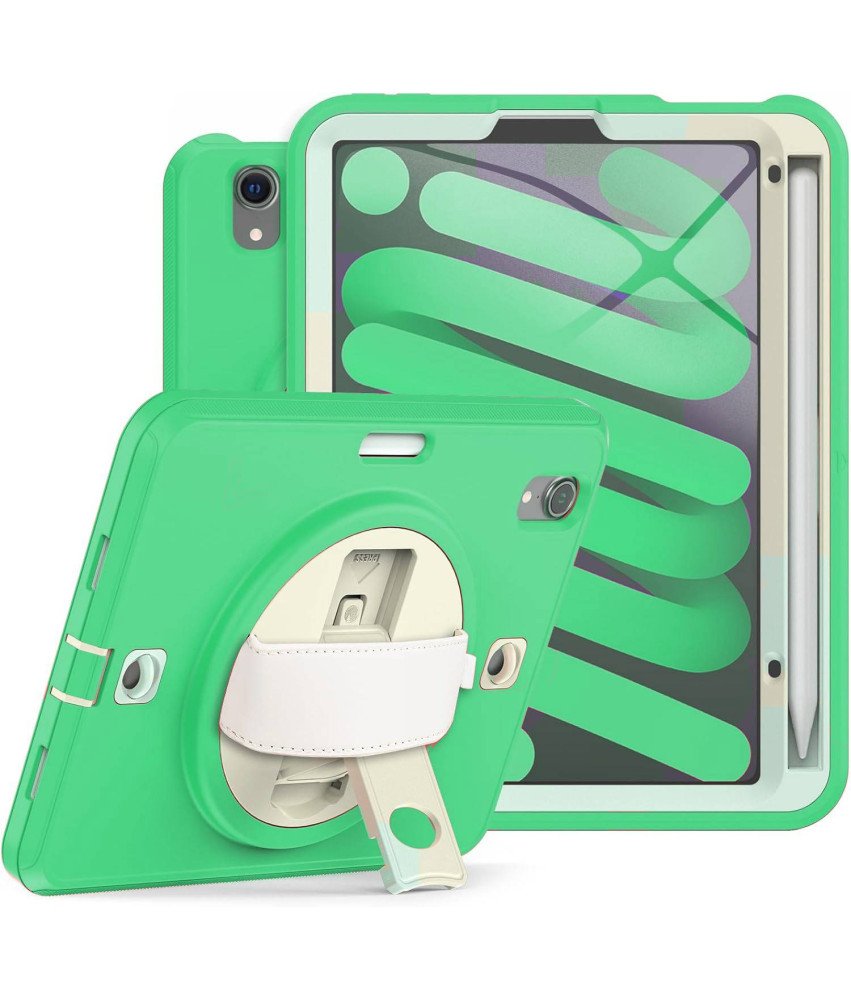 Etui do iPad Mini 6 8.3" z Podstawką i Paskiem na Ramię Zielone