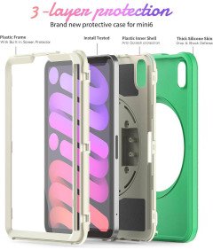 Etui do iPad Mini 6 8.3" z Podstawką i Paskiem na Ramię Zielone