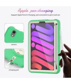 Etui do iPad Mini 6 8.3" z Podstawką i Paskiem na Ramię Zielone