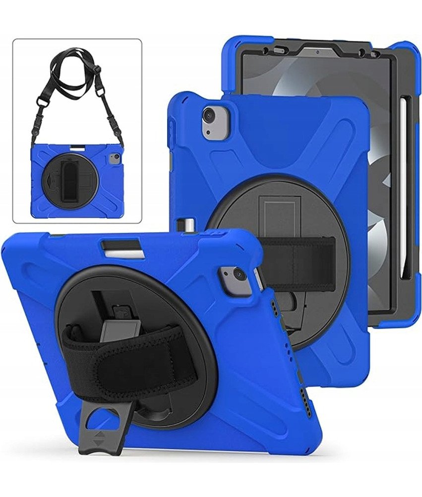 Ohišje za iPad Pro 5/4 12,9" s stojalom in naramnico Modro