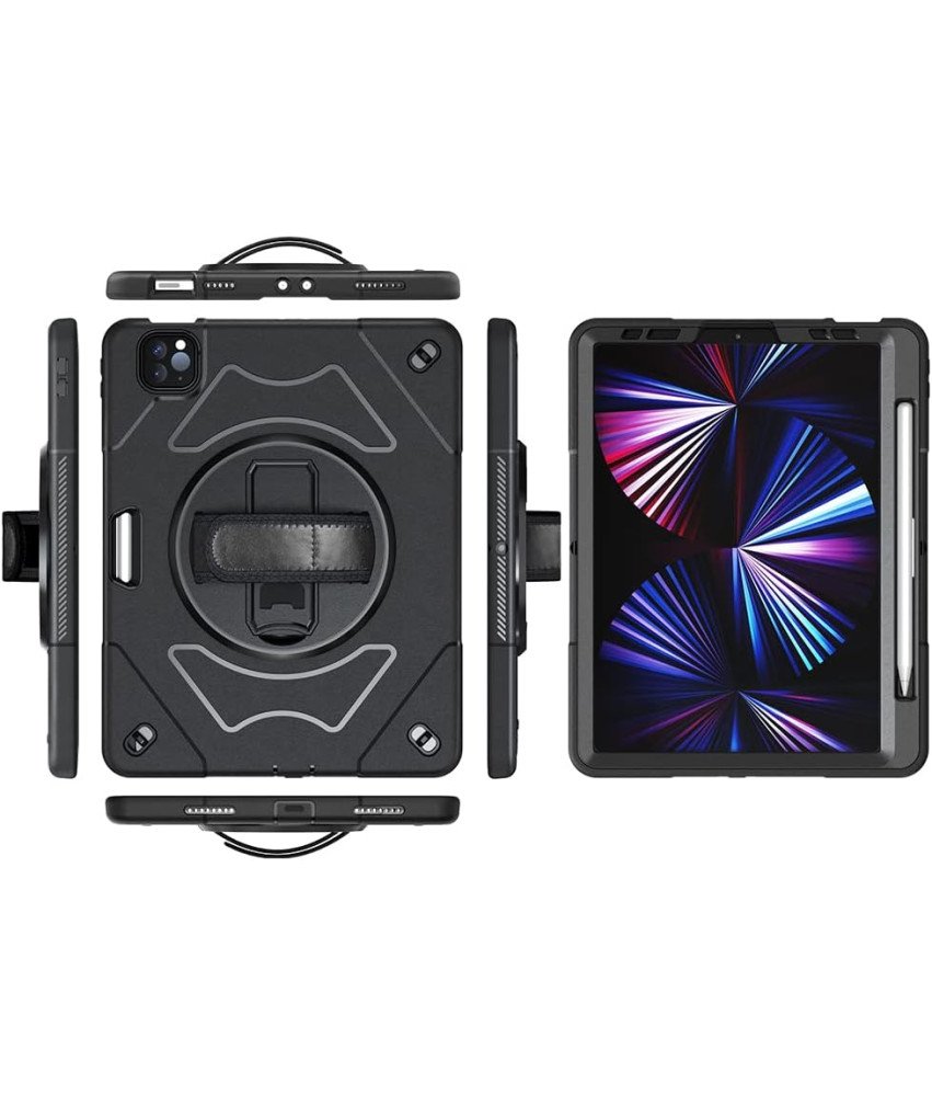 Ohišje za iPad Air 4/5 10,9" s stojalom in držalom za pisalo Črno