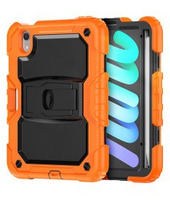 Ohišje za iPad Mini 6 8,3" s stojalom in ramenskim pasom oranžno