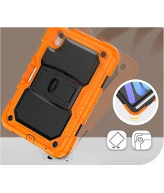 Ohišje za iPad Mini 6 8,3" s stojalom in ramenskim pasom oranžno
