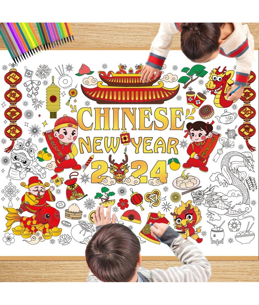 DPKOW Velikanski plakat za barvanje, z markerji 118 x 84,7 cm