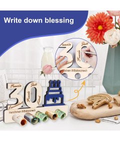 Leseno darilo za 30. rojstni dan z napisi v nemščini 11,2 x 22 cm