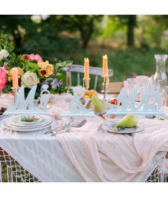 Dekoracja Stołu Ślubna Weselna Napis Pan Pani Wysoka Jakość Biała