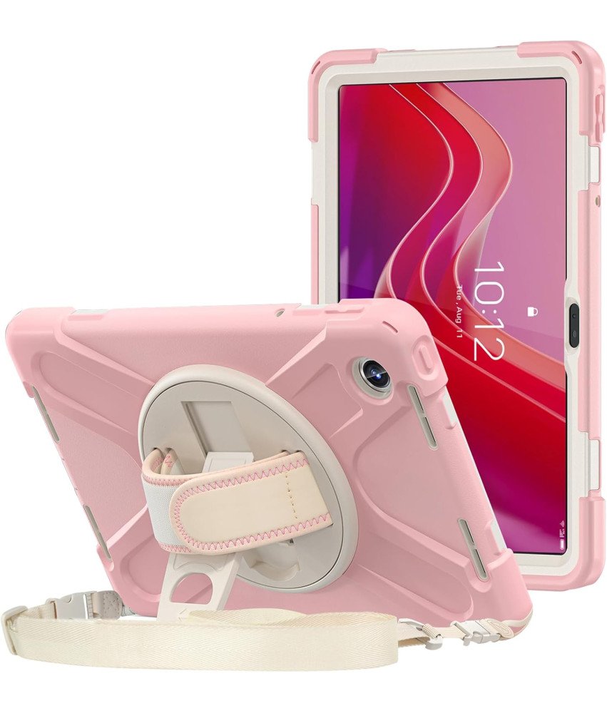 Etui do iPad Air 5/Air 4 10/9" z Podstawką i Paskiem na Ramię Różowe