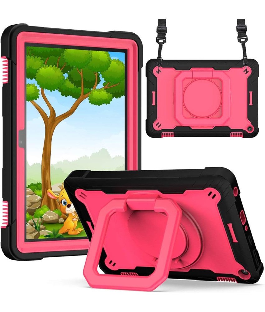 Ohišje za Amazon Fire HD 8/8 Plus s stojalom in naramnico roza