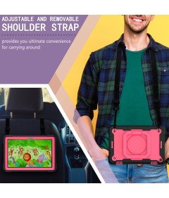 Etui do Amazon Fire HD 8/8 Plus z Podstawką i Paskiem na Ramię Różowy