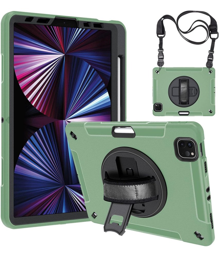 Etui do iPad Pro 3/2/1 11" z Podstawką i Paskiem na Ramię Zielony