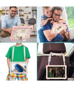 Ohišje za Samsung Galaxy Tab A 8" s stojalom in naramnico Roza